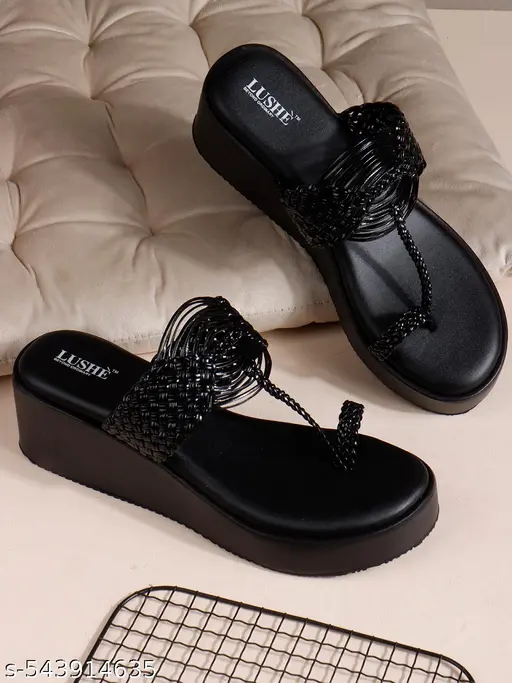 black Flat Sandals