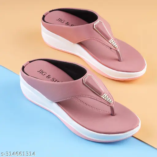 Pink Women Wedges Sandals 