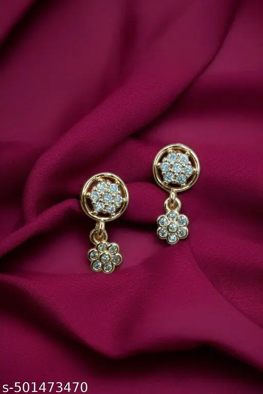 American diamond drop stud earrings Design