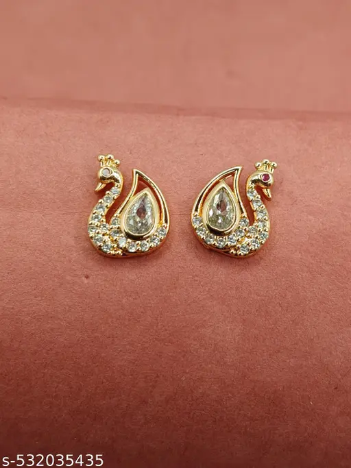 American diamond peacock studs Earrings Design
