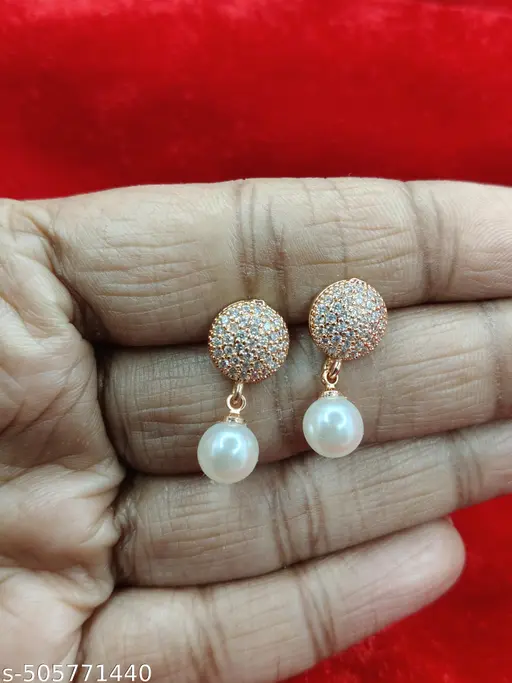 Pearl American diamond earrings Design