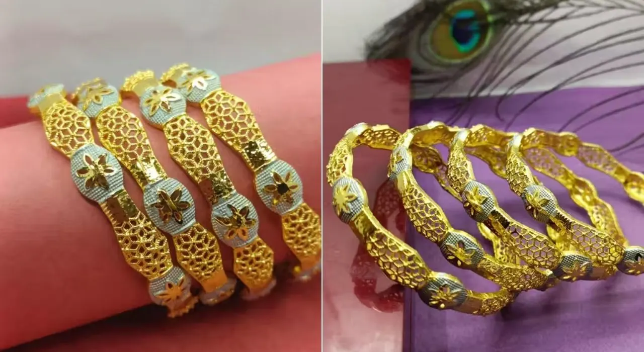 Bangles For Women – Meesho पर पाएं Stylish Collection 4 Gold Plated Bangles set