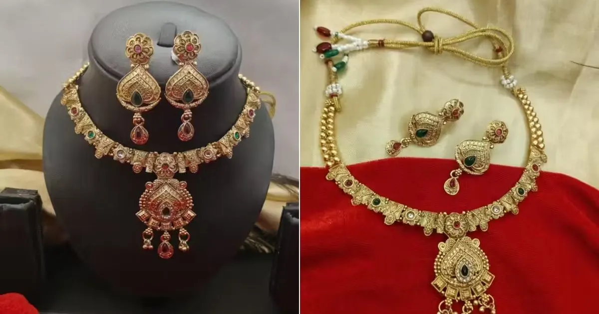 Gold Plated Bridal Choker Necklace Set