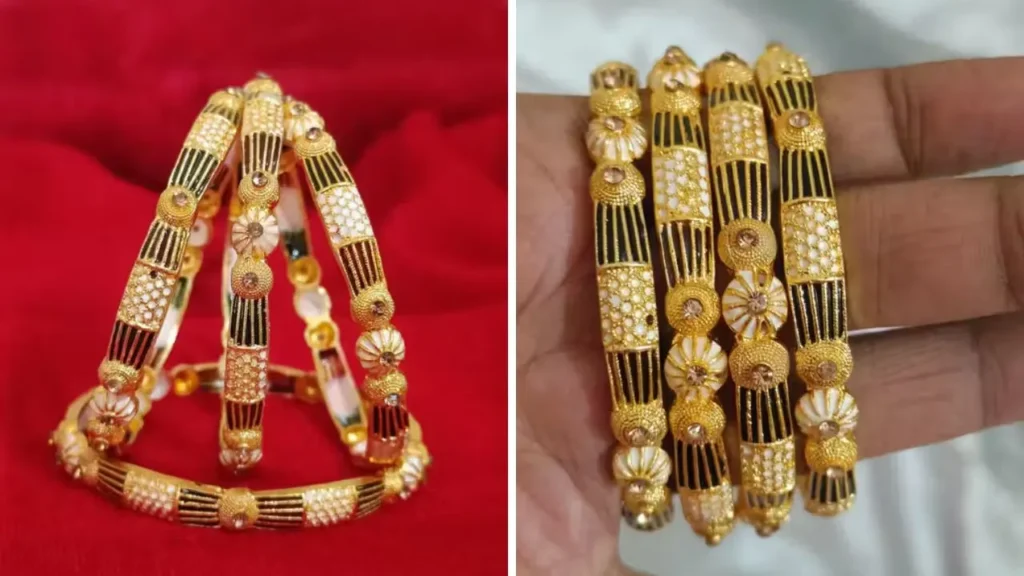 Meenakari Gold Plated Bangles Design