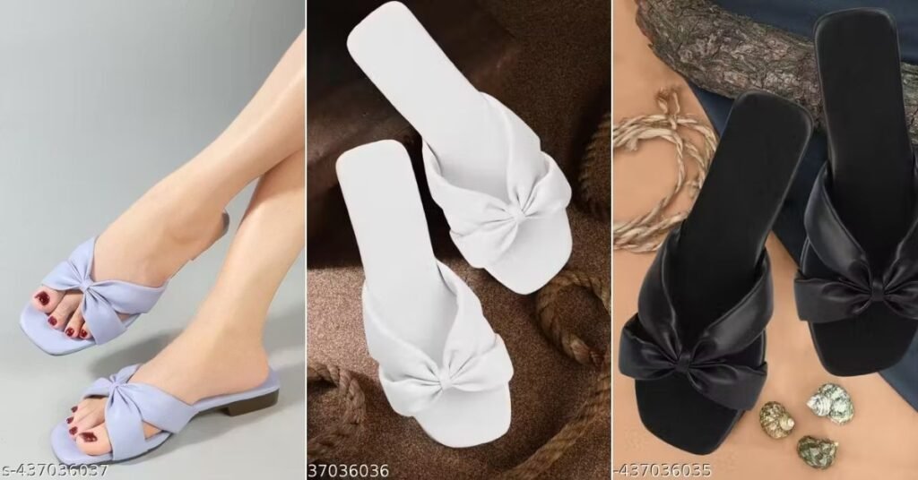 Stylish Open Toe Flats Slippers