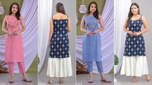 Embroidered Straight Kurta Pant Set FOR WOMEN