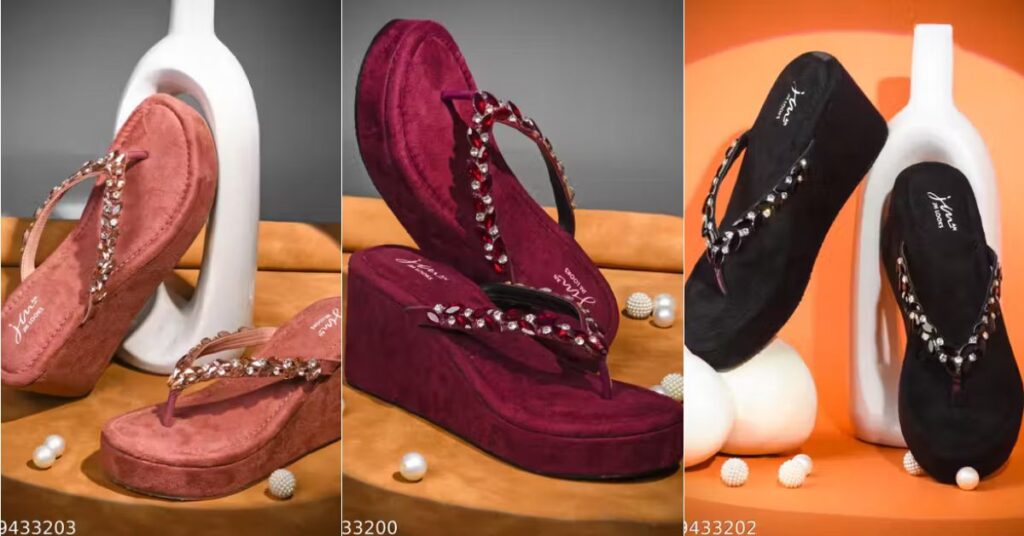 Stylish Partywear Wedge Heels Sandals For Women