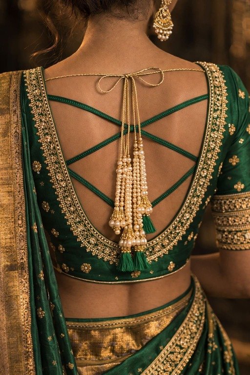 Crisscross Strap Blouse Back Design