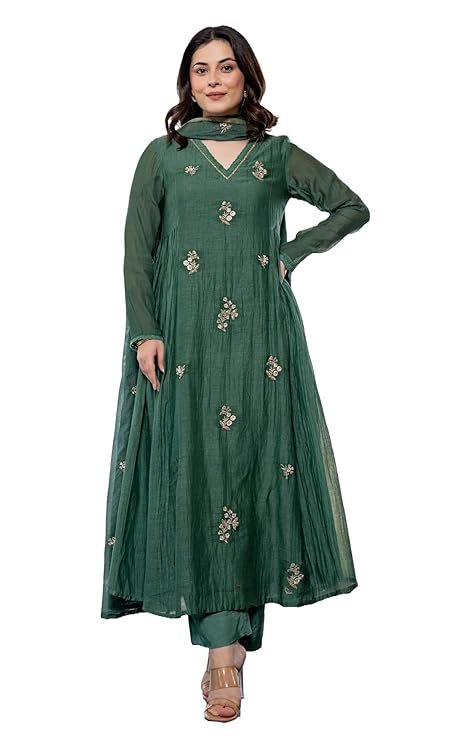 Solid Embroidery Anarkali Kurta