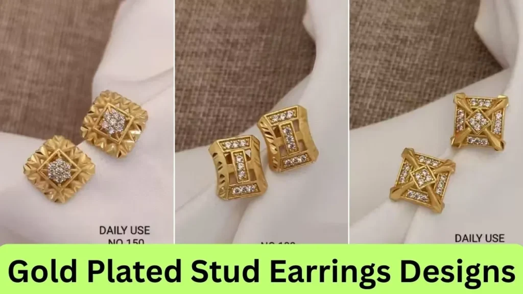 Gold Plated Stud Earrings Designs