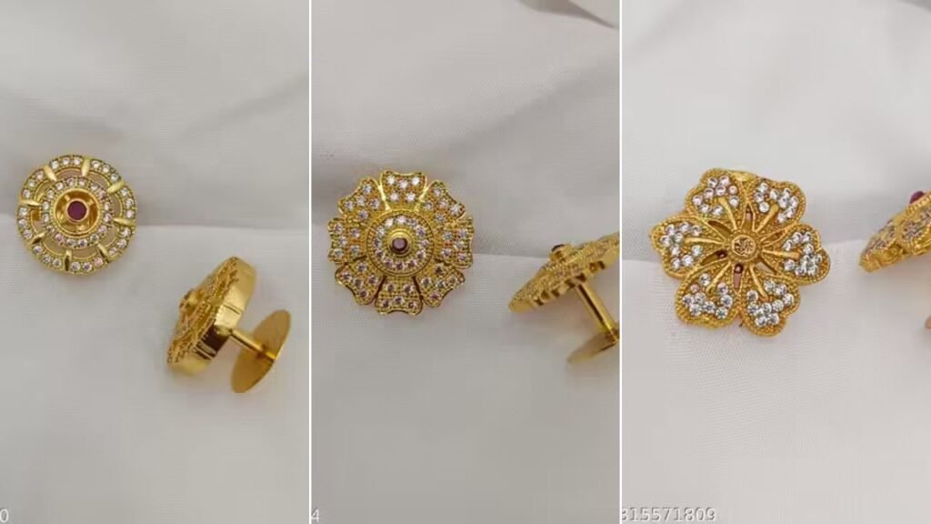 Gold Plated Studs Earrings Design For Women