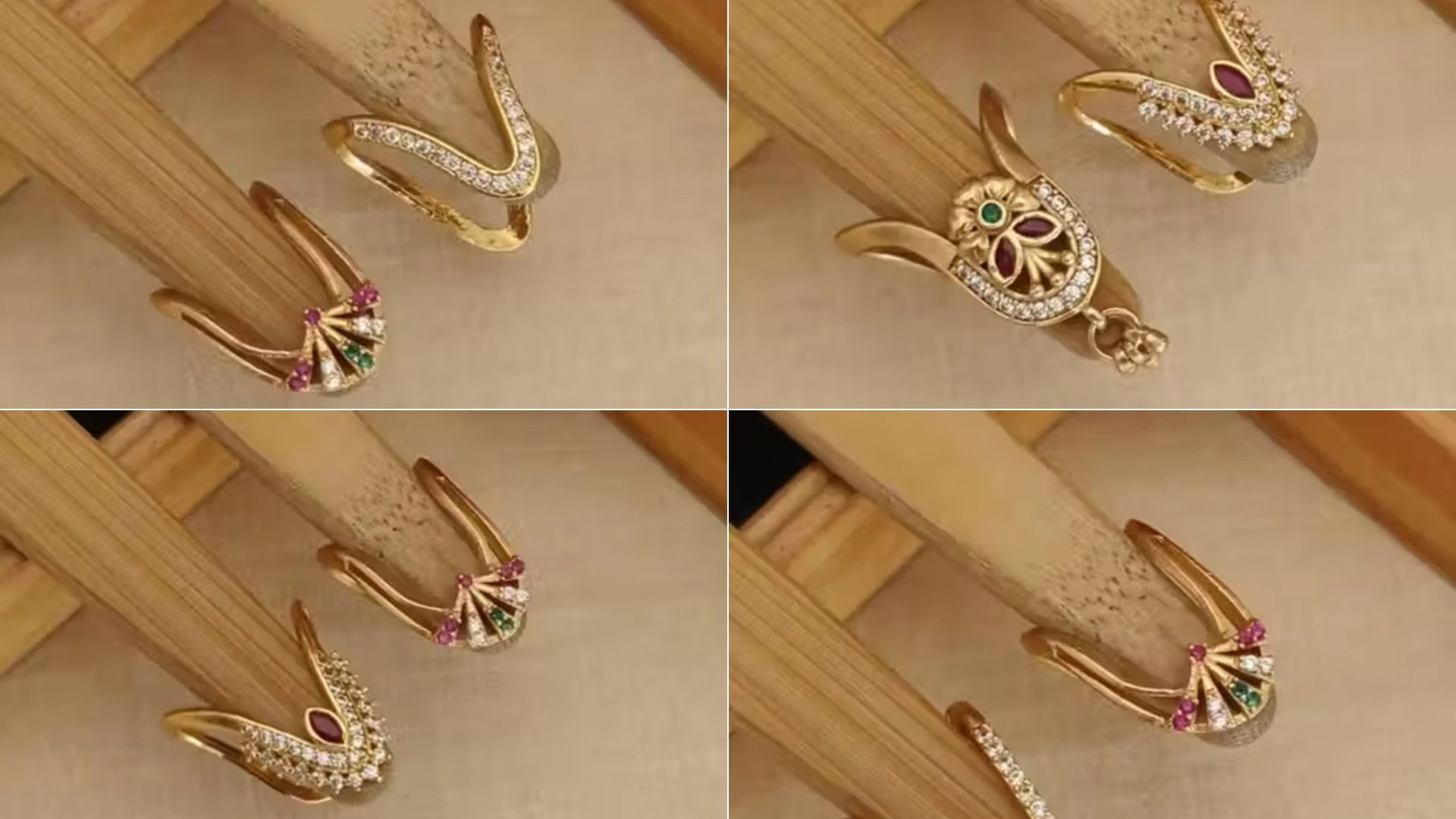Gold Plated Vanki Ring – Stylish Butterfly Design Festive Finger Ring 3 Gold Plated Vanki Ring