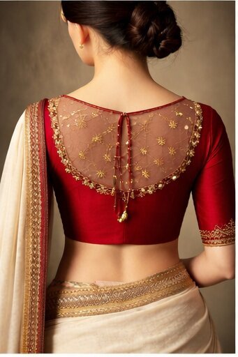 Red Blouse Back Designs: 9 Latest Red Blouse Back Designs for Brides and Festive Wear 10 Red Blouse Back Designs