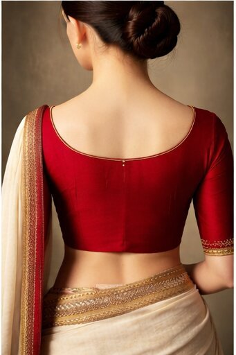 Red Blouse Back Designs: 9 Latest Red Blouse Back Designs for Brides and Festive Wear 14 Red Blouse Back Designs