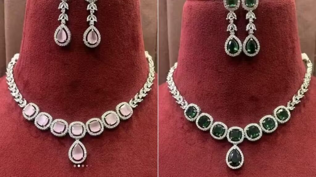 Stone Necklace Set with Earrings  for Women 