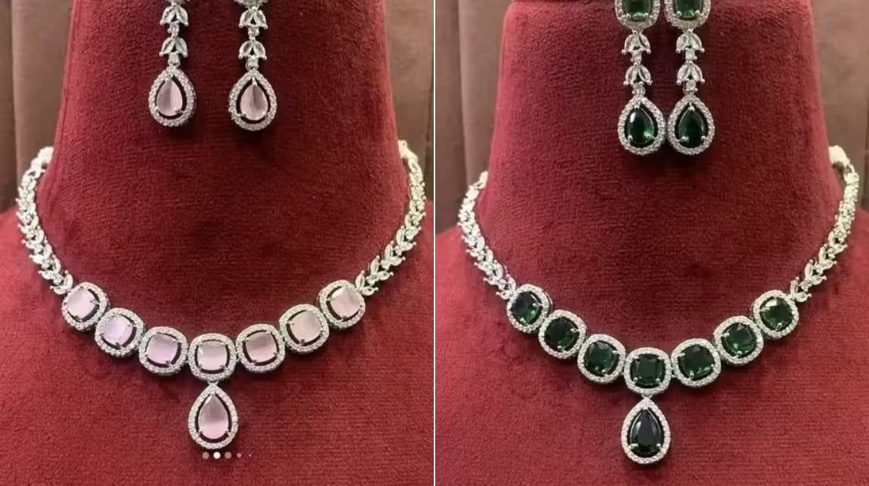 Stone Necklace Set with Earrings  for Women 