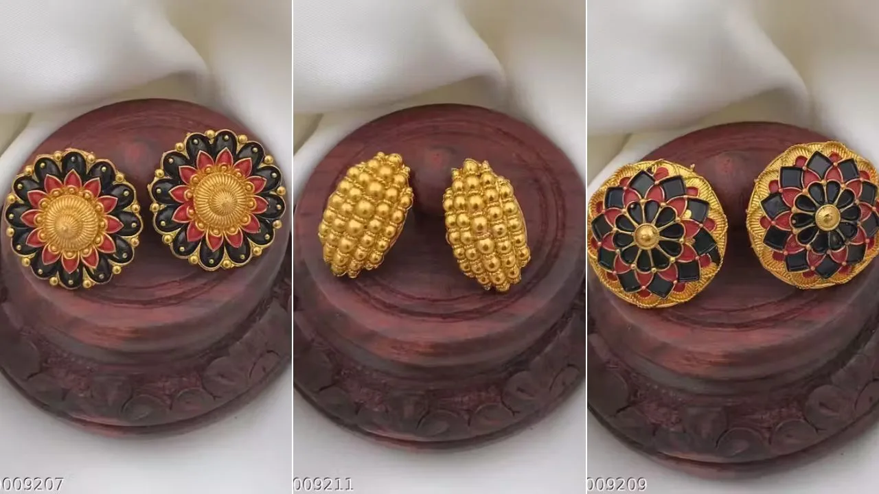 Women's Studs Earrings Designs 2026 – Trendy Oversized Gold Filigree Earrings 3 Women's Studs Earrings Designs