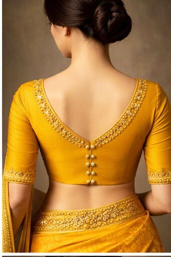 Blouse Back Designs: 9 Royal Bridal Styles Yellow Blouse Back Designs For Haldi 9 Yellow Blouse Back Designs for Haldi