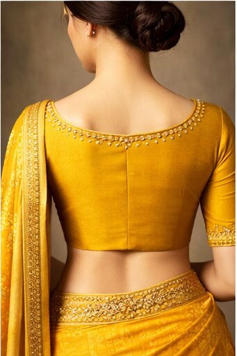 Blouse Back Designs: 9 Royal Bridal Styles Yellow Blouse Back Designs For Haldi 14 Yellow Blouse Back Designs for Haldi