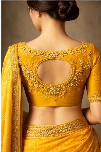 Blouse Back Designs: 9 Royal Bridal Styles Yellow Blouse Back Designs For Haldi 15 Yellow Blouse Back Designs for Haldi