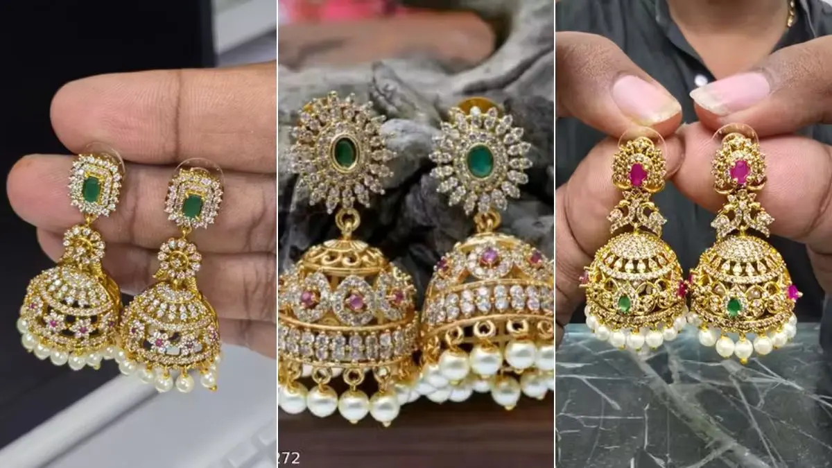 Kundan Jhumka Earrings: 5 Royal Jhumka Earrings जो 2026 मे आपके Ethnic Look को बना दे और à¤à¥€ शानदार 3 Kundan Jhumka Earrings under 500