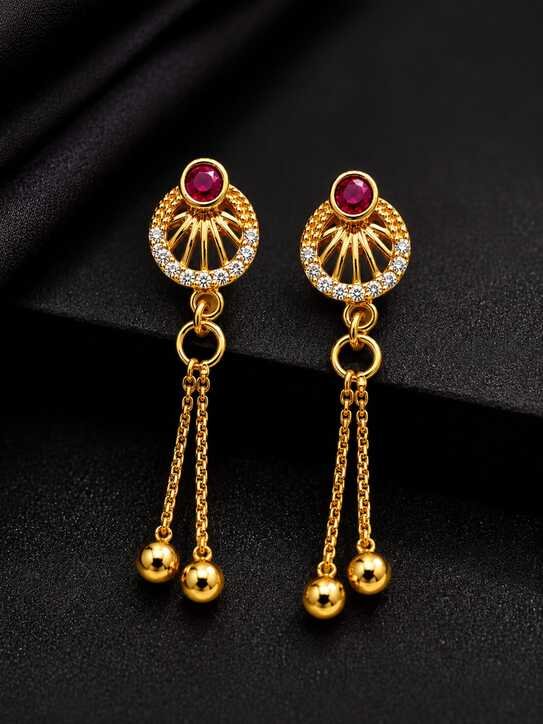 AD gold plated latkan earrings
