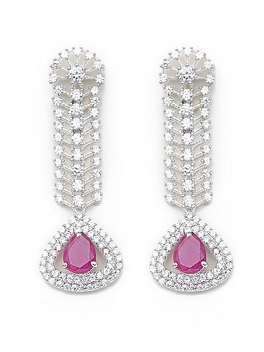 American Diamond Stone Dangler Earrings for Women