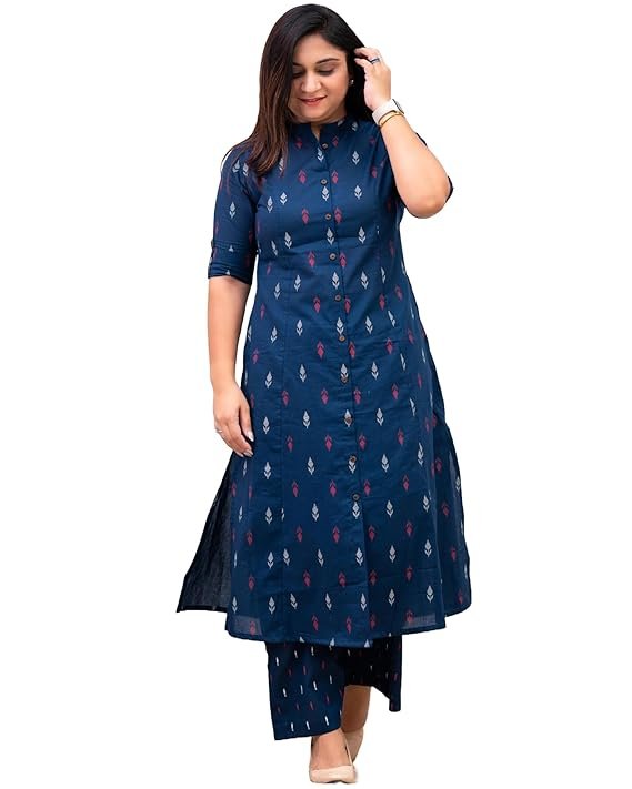 Women Cotton Printed A-Line Ethnic Co-Ord Set