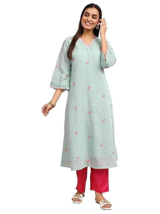 5 Best Women Kurta Styles in 2026 That Look Stylish & Feel Comfortable 3 Embroidered Chanderi Cotton A-Line Kurta