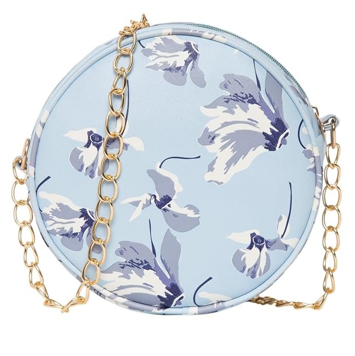 Floral Print Round Sling Bag