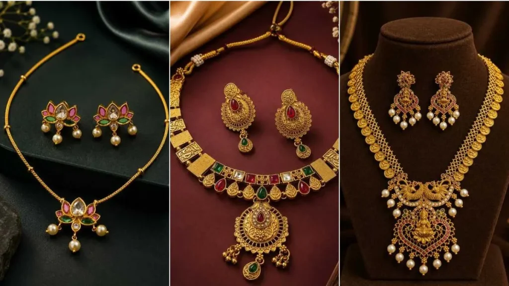 Golden Jewellery Set Designs