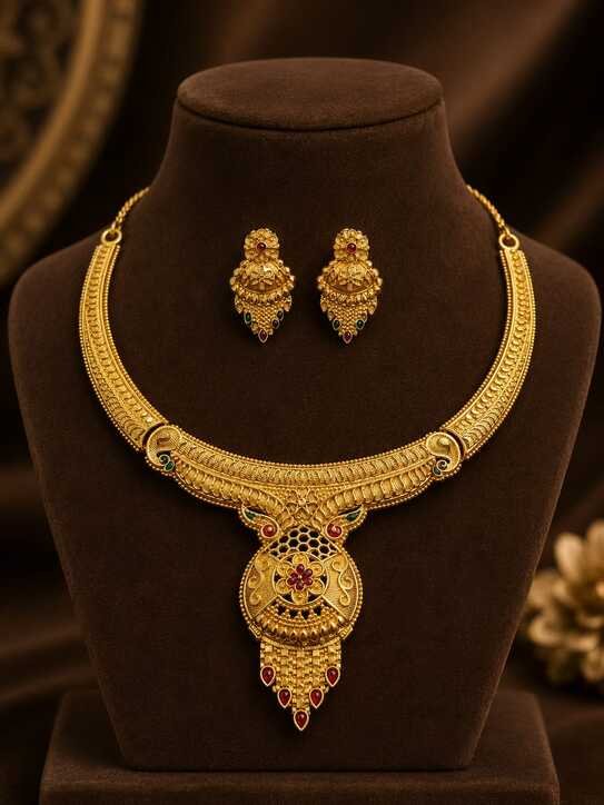 Necklace Set : 10 Stunning Golden Jewellery Set Designs to Elevate Your Royal Look 2026 Latest 6 Modern Lightweight Designer Sets