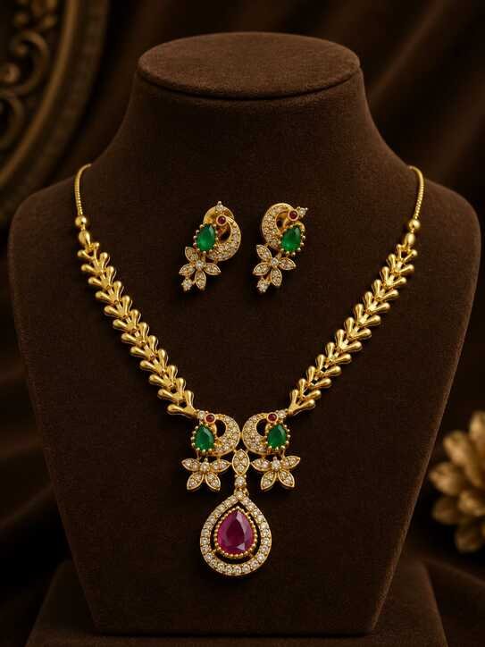Temple Necklace Set designs Temple Necklace Set designs