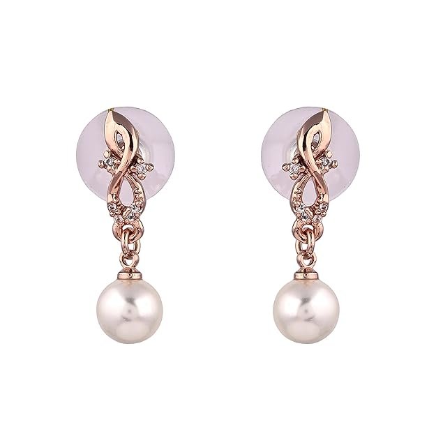 Rose Gold Plated CZ Designer Drop Earrings
