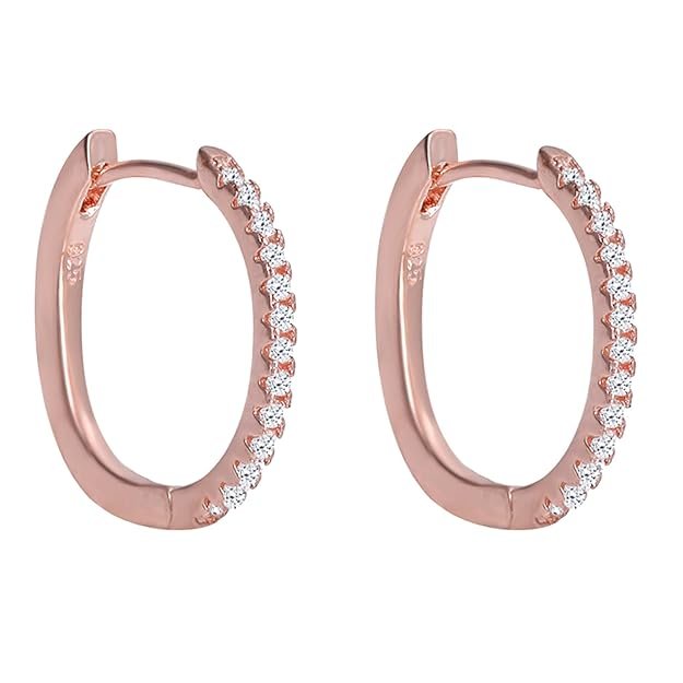 Rose Gold Shining Hoop Earrings