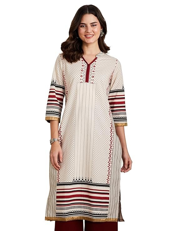 Women Printed Cotton Regular Fit Kurta
