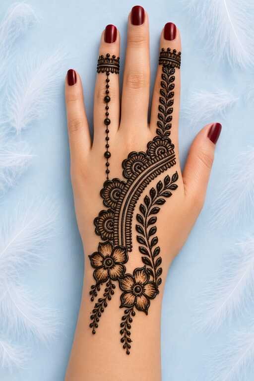 50 Latest Eid Mehndi Designs 2026 for Girls & Women 22 Back Hand Mehndi Design for Eid