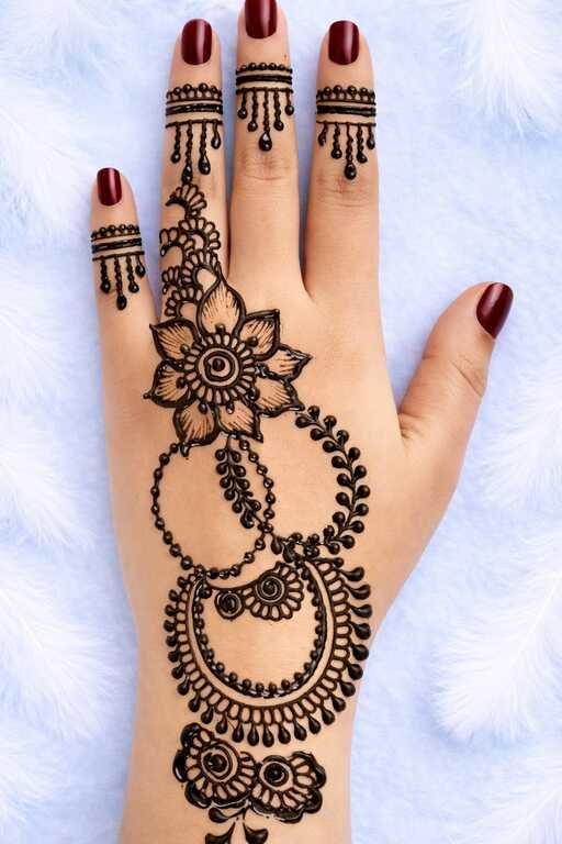 50 Latest Eid Mehndi Designs 2026 for Girls & Women 19 Back Hand Mehndi Design for Eid