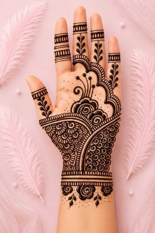 50 Latest Eid Mehndi Designs 2026 for Girls & Women 13 Front Hand Eid Mehndi Design