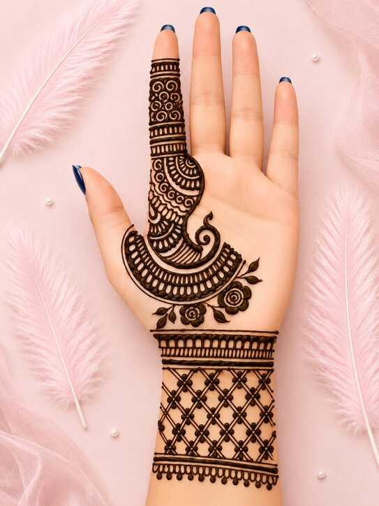 50 Latest Eid Mehndi Designs 2026 for Girls & Women 14 front hand eid mehndi design 4