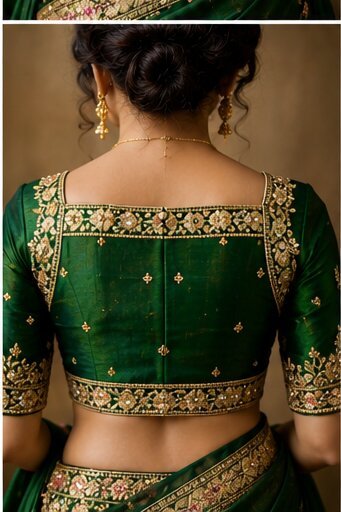 High Neck Designer Blouse Back Designs