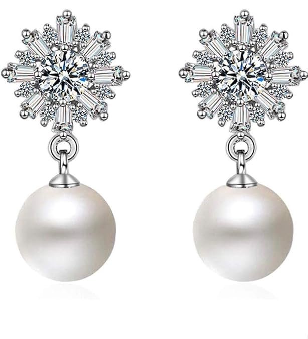 crystal Pearl Earrings for Women