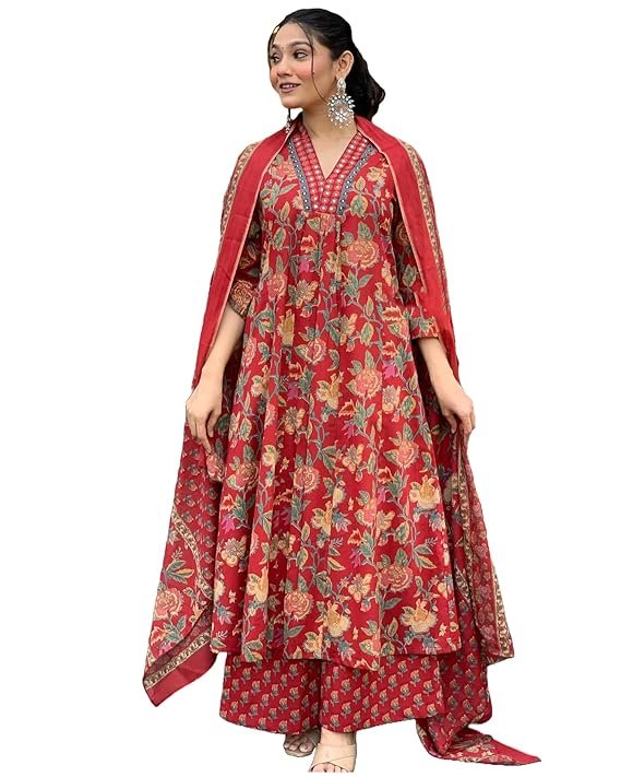 Women's Rayon Viscose Anarkali Printed Kurta
