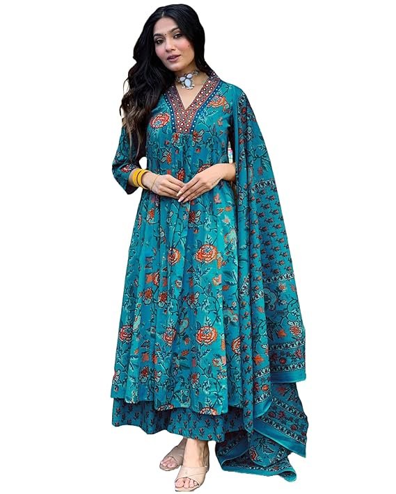 Anarkali Printed Kurta with Palazzo