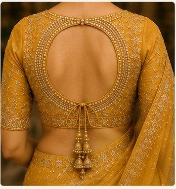 Beaded Round Blouse Back Design
