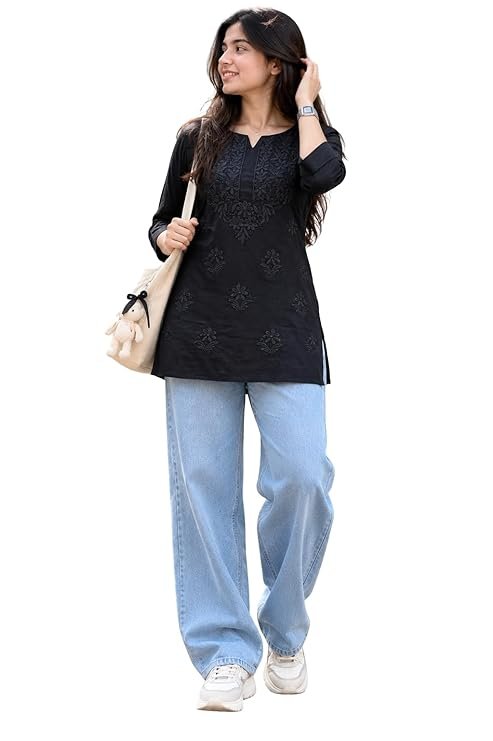 Best Short Kurti for Women: 5 Stylish Picks for Everyday Wear 2026 11 Chikankari Embroidered Rayon Straight Short Kurti