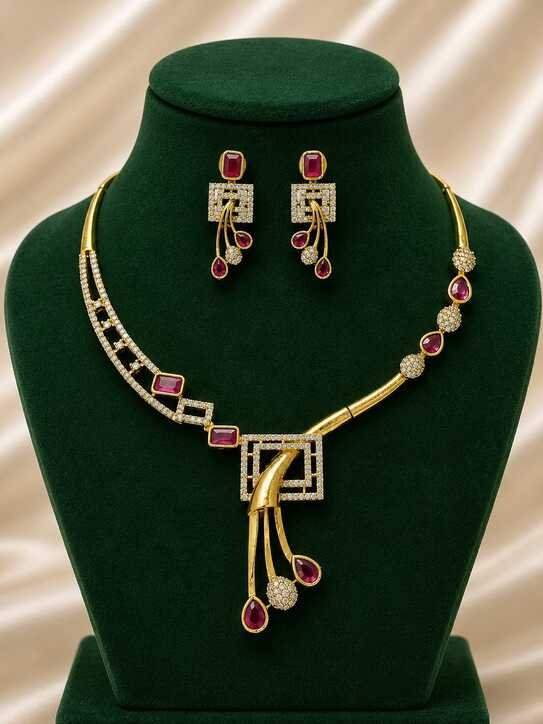 American Diamond CHOKER Necklace Set