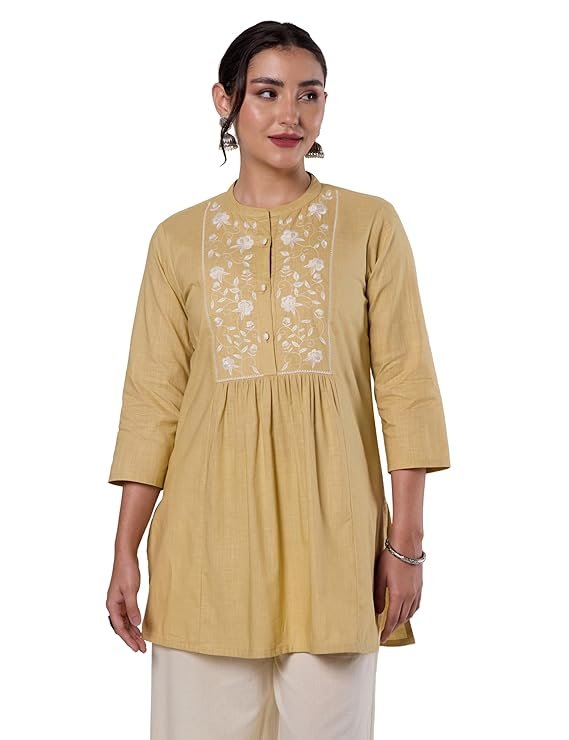 Cotton Embroidered Short Kurti 
