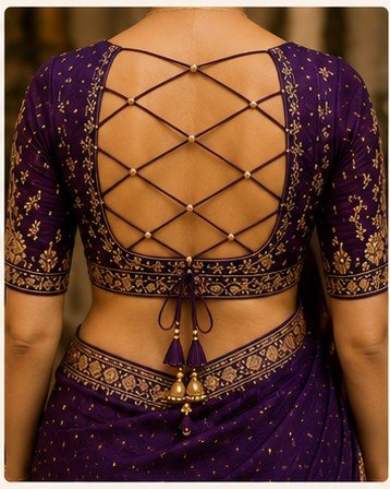 Criss-Cross Blouse Back Design