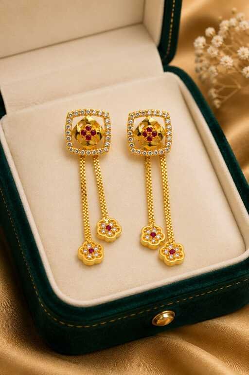 AD Earrings Design with Traditional Outfits